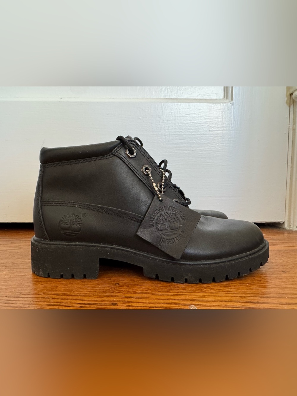 Timberland Black Leather Waterproof Lace-Up Ankle Boots